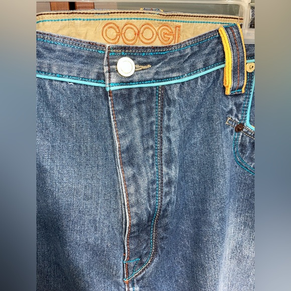 Coogi Mens Australia Size W 48 x L 26.5 Embroidered Pockets Blue Denim Jeans - Picture 3 of 11